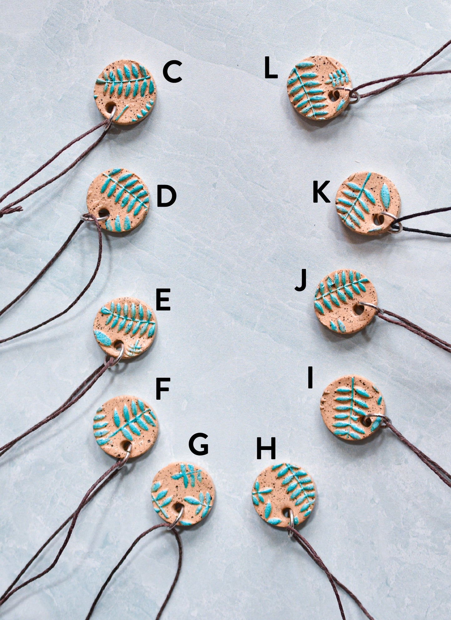 Ceramic Fern Necklaces