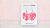 Pink Monstera Deliciosa Plant Earrings | Leaf Earrings