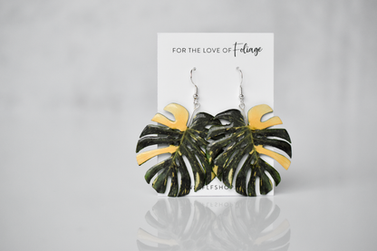 Monstera Thai Constellation Plant Earrings | Leaf Earrings