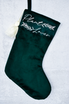 Plant Lover Emerald Green Velvet Christmas Stocking with Tassel