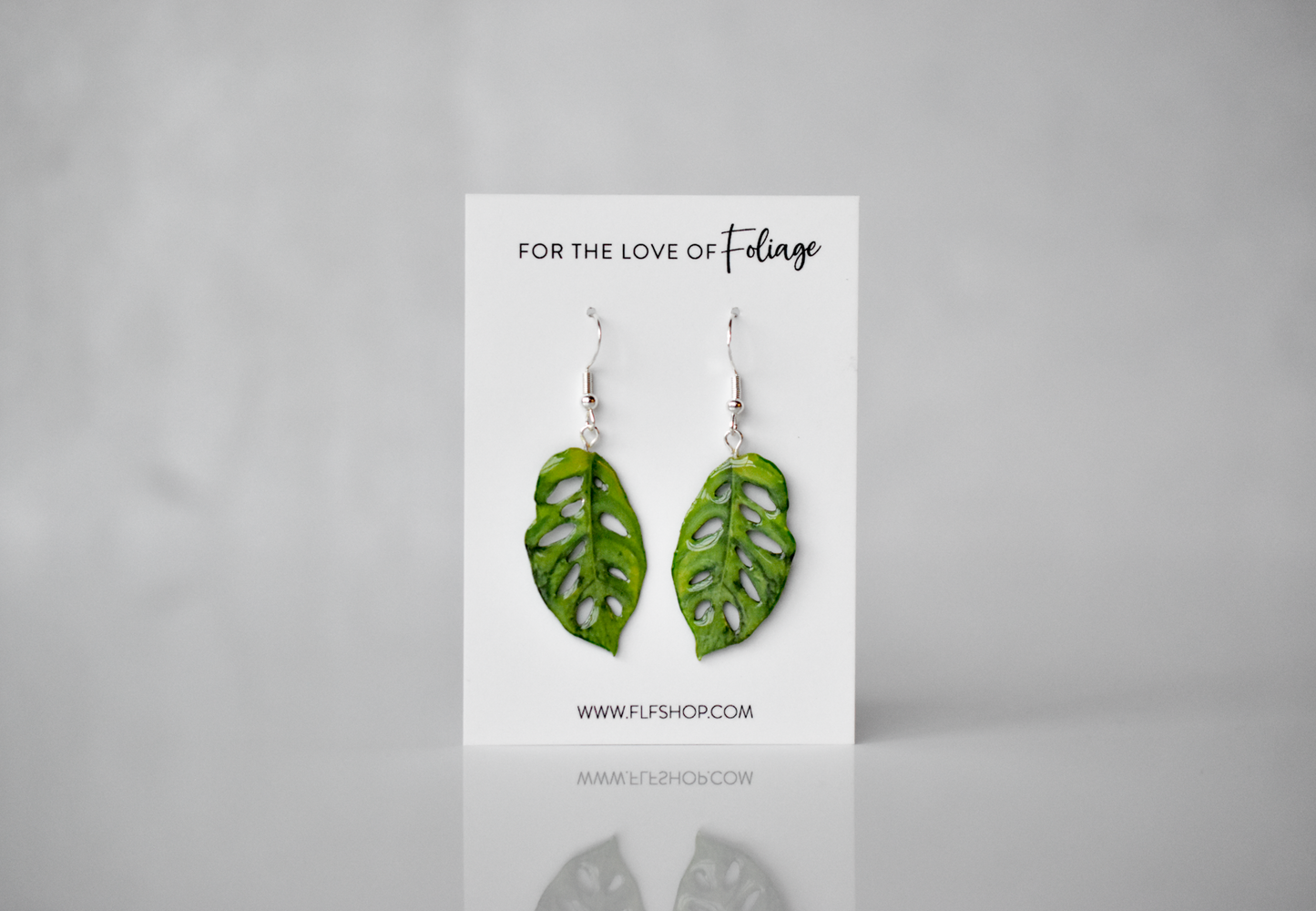 Monstera Adansonii “Swiss Cheese” Plant Earrings | Leaf Earrings