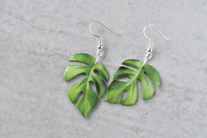 Rhaphidophora Tetrasperma “Mini Monstera” Plant Earrings | Leaf Earrings