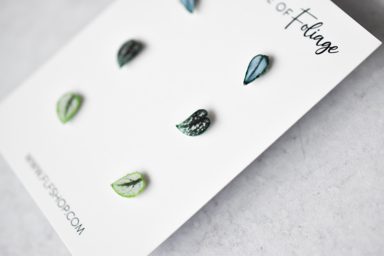 Scindapsus Stud Earring 3-Pack | Leaf Earrings | Satin Pothos | Argyraeus | Exotica | Treubii Moonlight