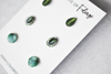 Calathea Stud Earring 3-Pack | Leaf Earrings | Lemon Lime Maranta | Marion | Orbifolia