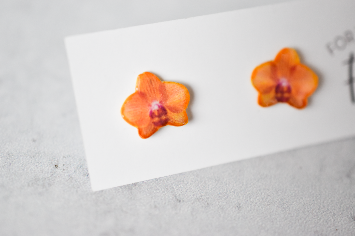 Yellow Orchid Blossom Stud Earrings | Leaf Earrings | Orchid Earrings