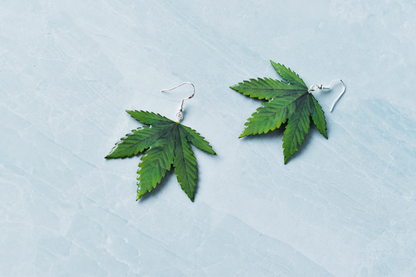 pot plant earrings Marijuana Leaf JUMBO Plant Earrings | Pot Leaf Earrings | 420 Earrings