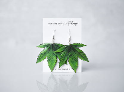 Marijuana Leaf Plant Earrings | Pot Leaf Earrings | 420 Earrings | Cannabis Earrings