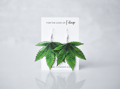 Marijuana Leaf JUMBO Plant Earrings | Pot Leaf Earrings | 420 Earrings | Cannabis Earrings