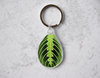 Maranta Lemon Lime Acrylic Leaf Keychain