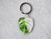 Monstera Albo Half Moon Acrylic Leaf Keychain