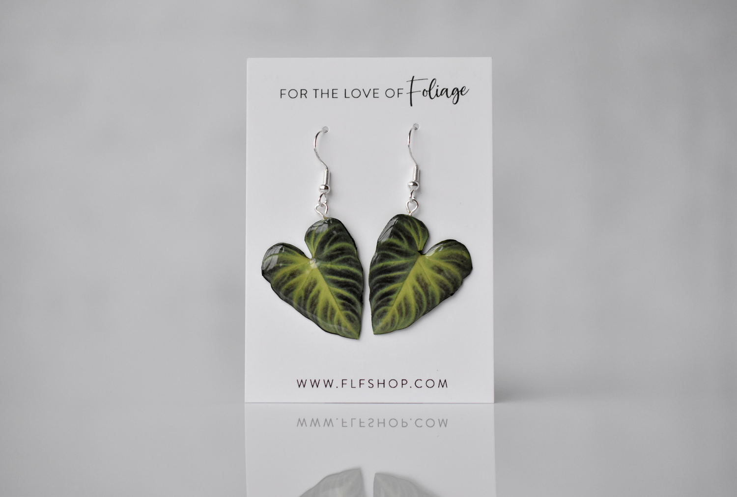 Philodendron Verrucosum || Handmade Leaf Earrings || Plant Earrings || Sterling Silver Earrings