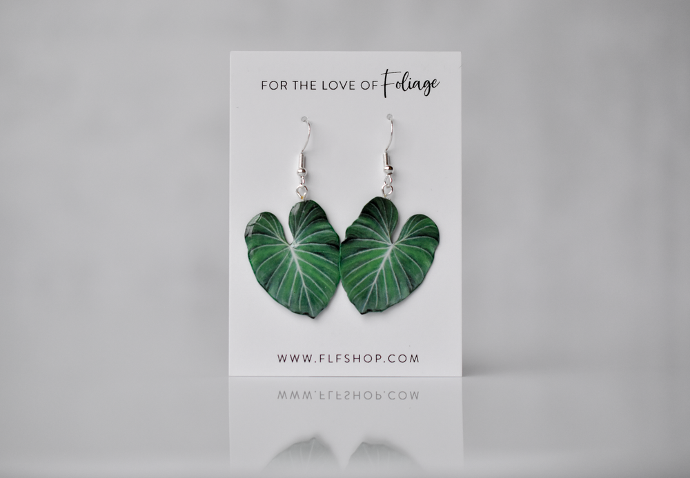 Philodendron Gloriosum Plant Earrings | Leaf Earrings