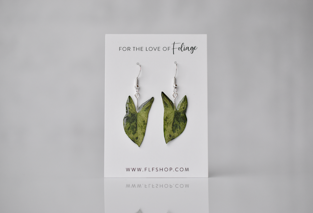 Syngonium Mojito Plant Earrings | Leaf Earrings