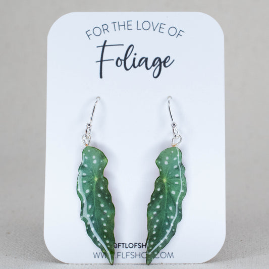 Begonia Maculata “Polka Dot” Plant Earrings | Leaf Earrings