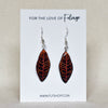 Orange Croton Leaf Plant Earrings | Leaf Earrings