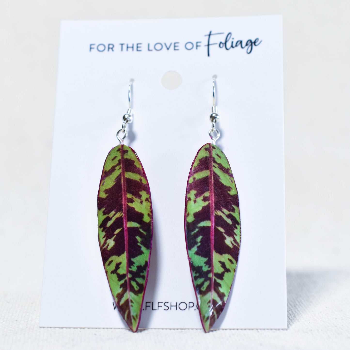 Red Tiger Banana Plant Earrings | Leaf Earrings