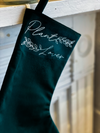 Plant Lover Emerald Green Velvet Christmas Stocking with Tassel