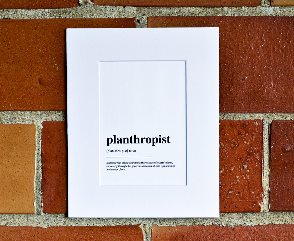 Planthropist Definition Wall Art Print | Print Decor for Plant Lovers