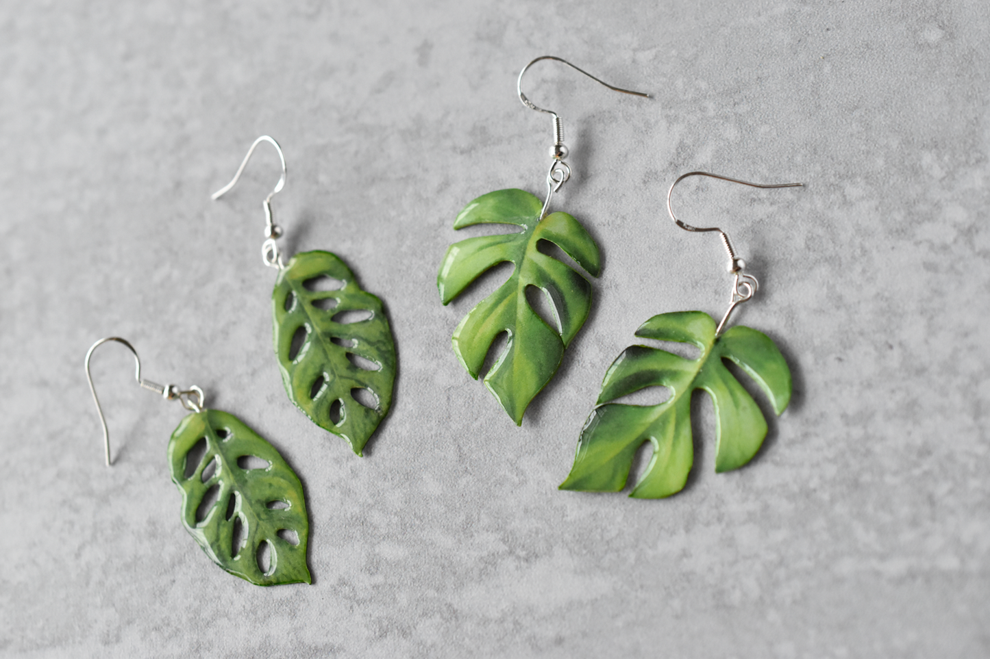 Monstera Adansonii “Swiss Cheese” Plant Earrings | Leaf Earrings