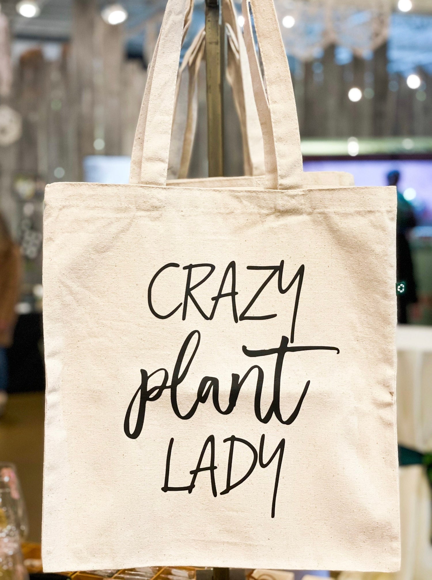 Crazy Plant Lady Recycled Cotton Canvas Tote Bag