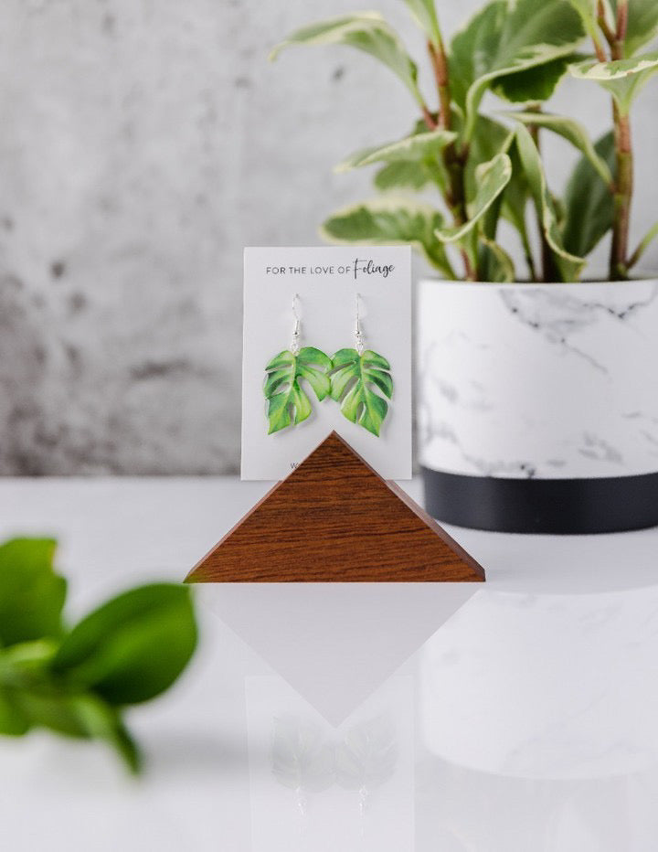 Rhaphidophora Tetrasperma “Mini Monstera” Plant Earrings | Leaf Earrings