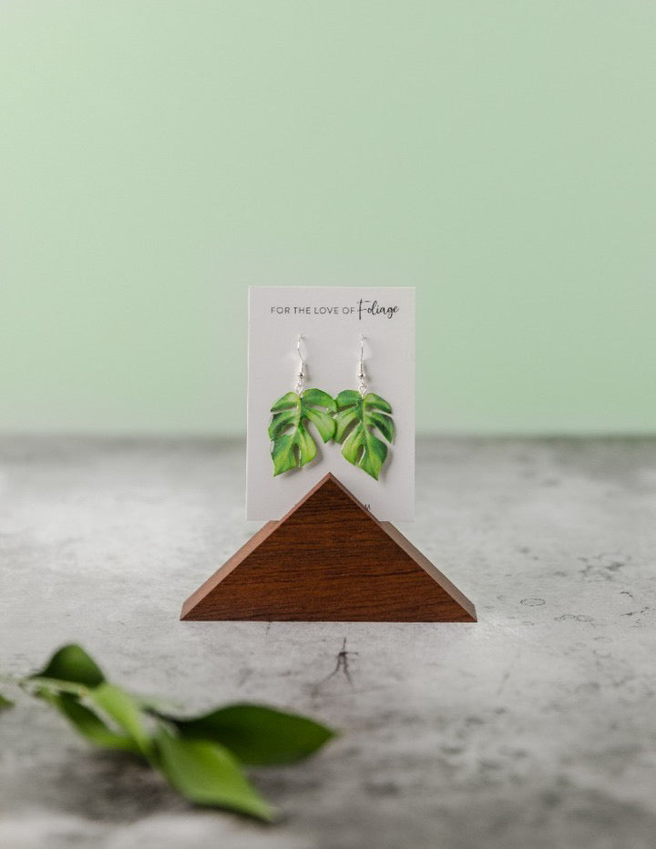 Rhaphidophora Tetrasperma “Mini Monstera” Plant Earrings | Leaf Earrings