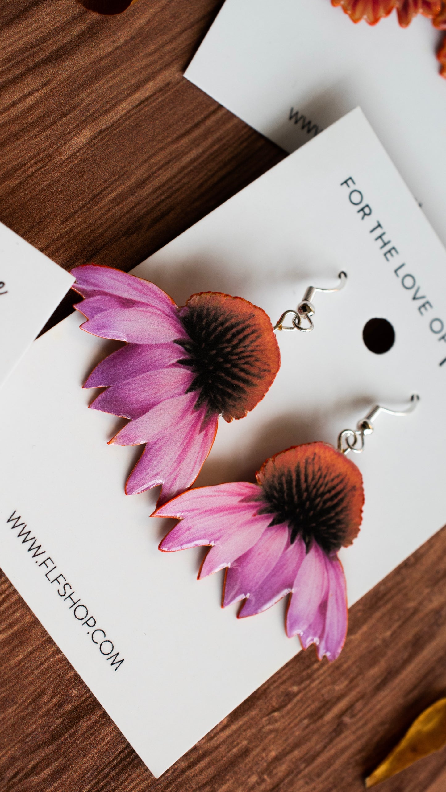 Pink Coneflower Blossom Earrings | Flower Earrings