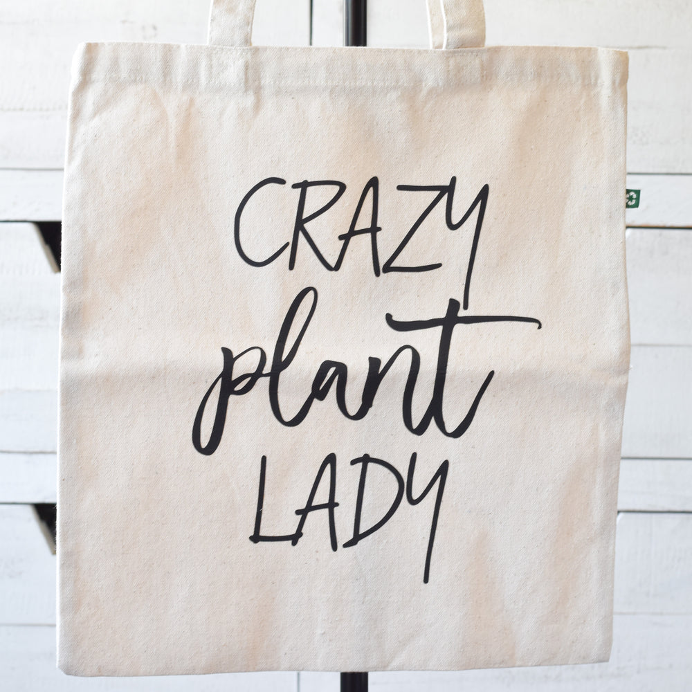 Crazy Plant Lady Recycled Cotton Canvas Tote Bag