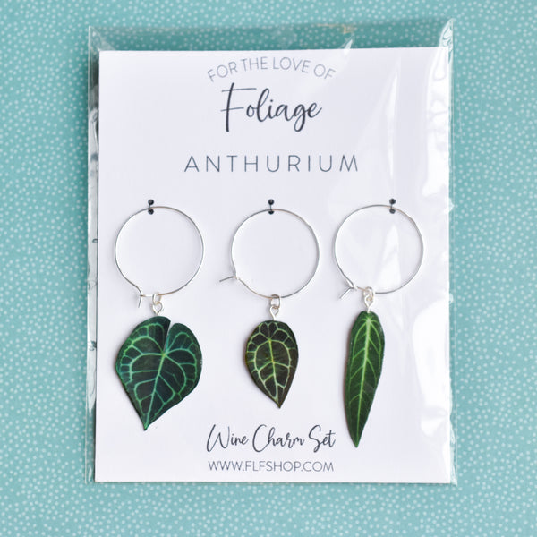Anthurium Wine Glass Charms (3pk)