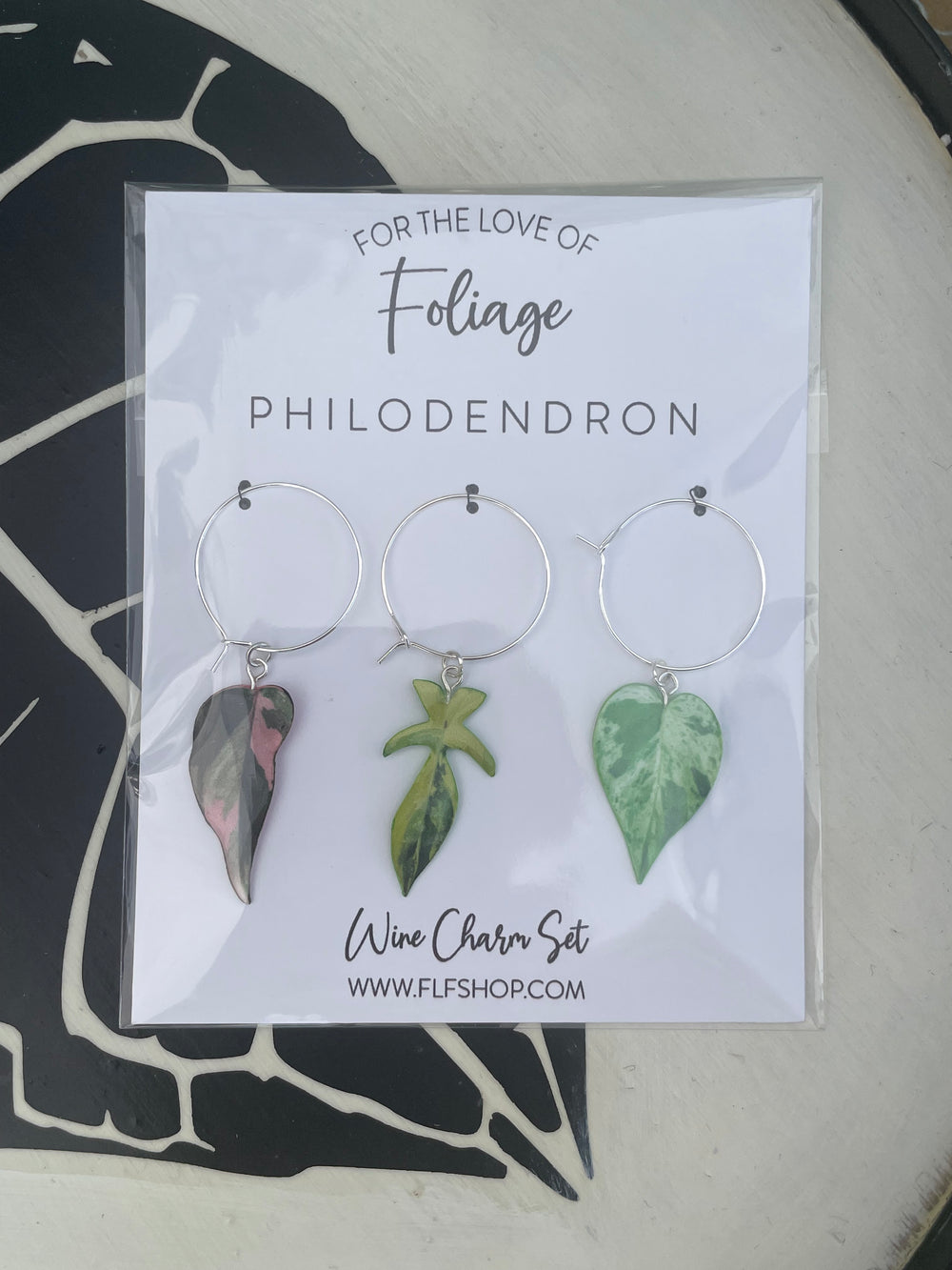 Philodendron Wine Glass Charms (3pk)