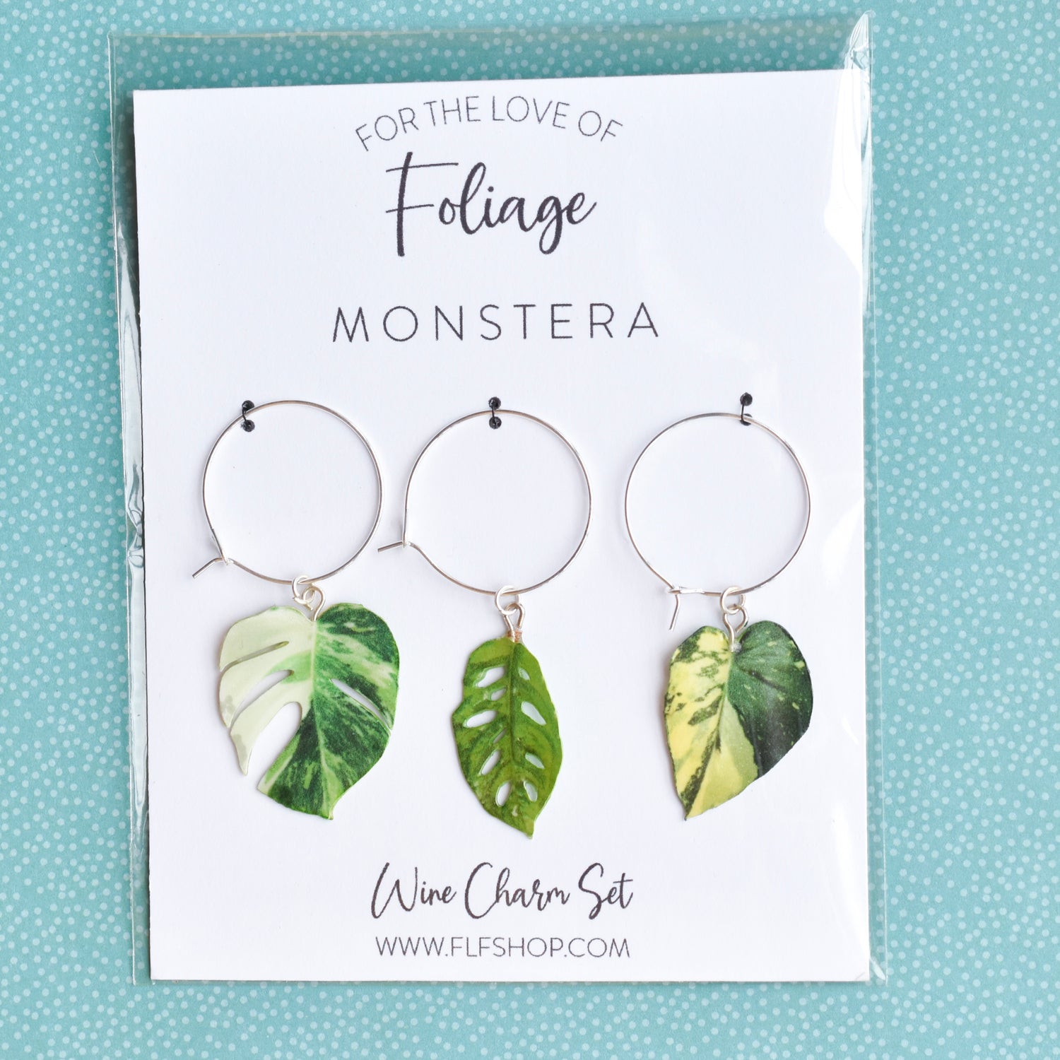 Monstera Wine Glass Charms (3pk)