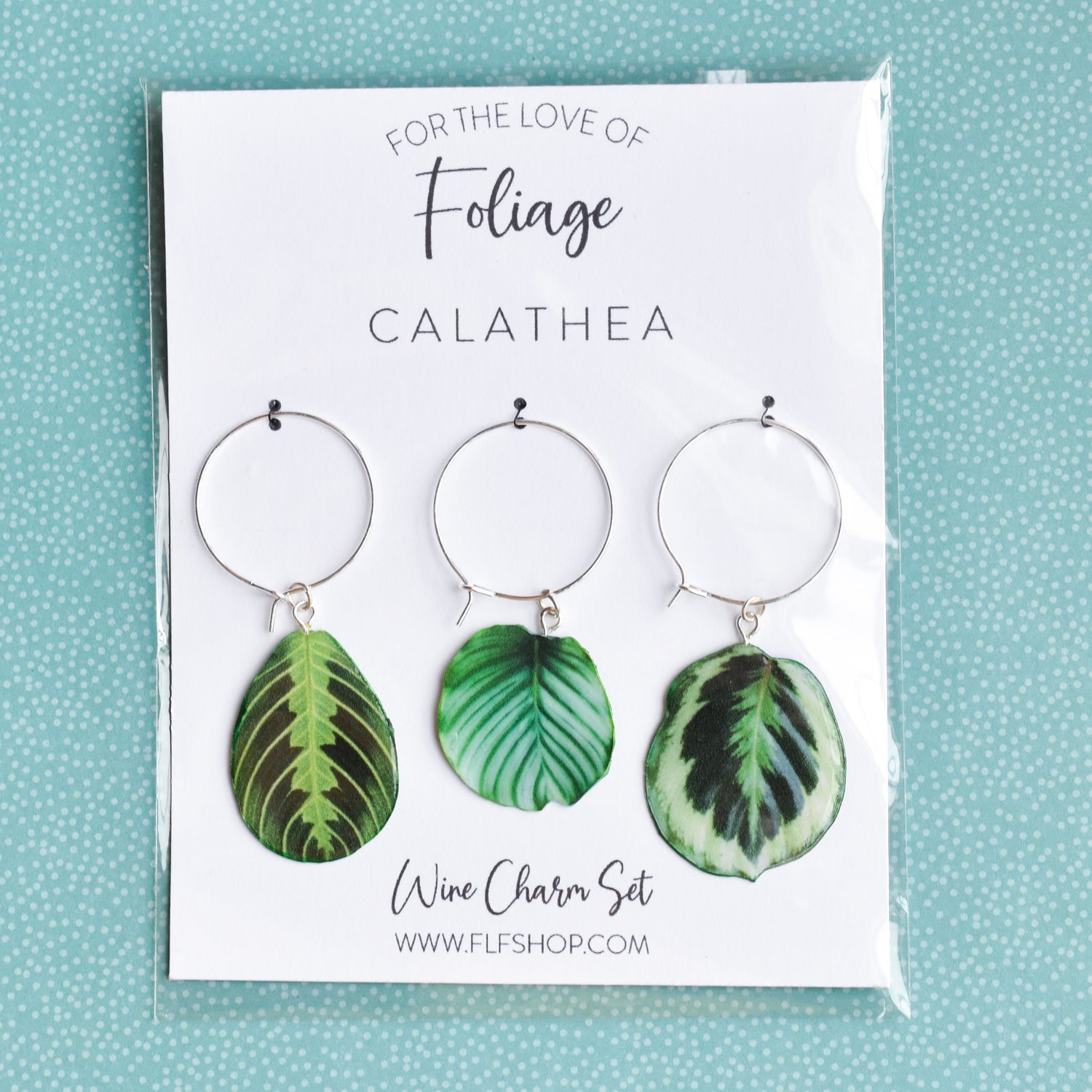 Calathea Wine Glass Charms (3pk)