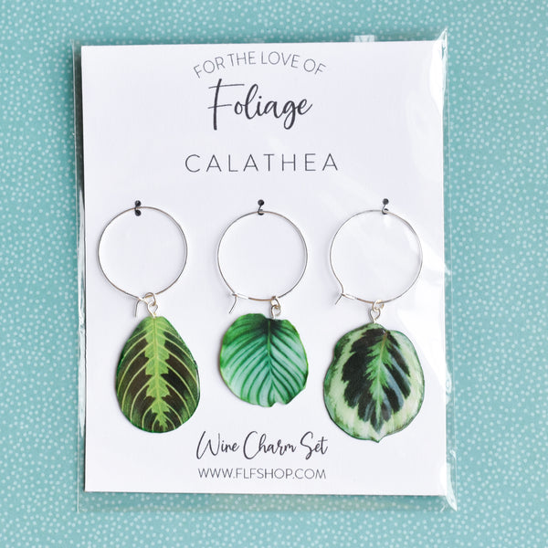 Calathea Wine Glass Charms (3pk)