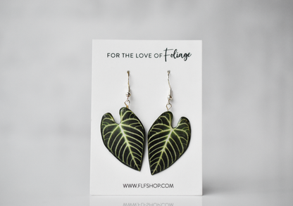 Anthurium Regale Plant Earrings | Leaf Earrings