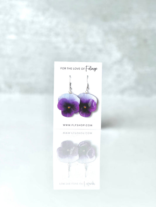 Purple Viola Blossom | Flower Earrings
